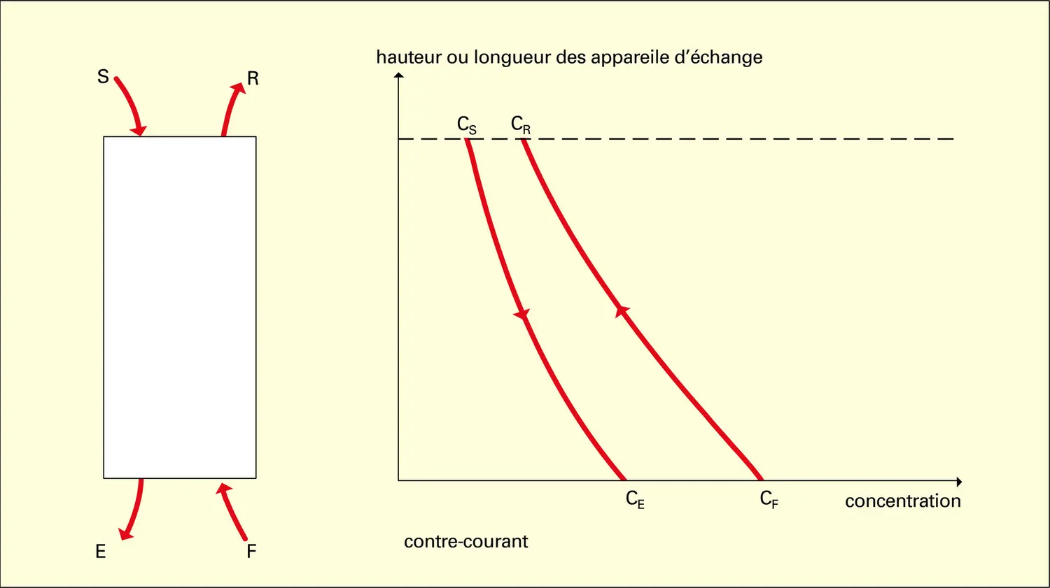 Concentration en soluté dans différents courants - vue 1