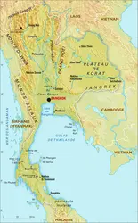 Thaïlande : carte physique - crédits : Encyclopædia Universalis France