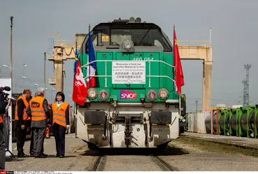 Arrivée du premier train de marchandises Wuhan-Lyon, 2016 - crédits : K. Konrad/ SIPA