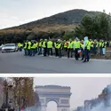 Mouvement des « gilets jaunes », 2018 - crédits : Serge Goujon (en haut), Mo Wu (en bas)/ Shutterstock.com