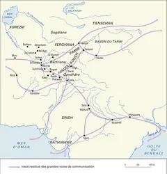 Territoires soumis aux Kouchans - crédits : Encyclopædia Universalis France
