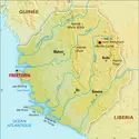 Sierra Leone : carte physique - crédits : Encyclopædia Universalis France