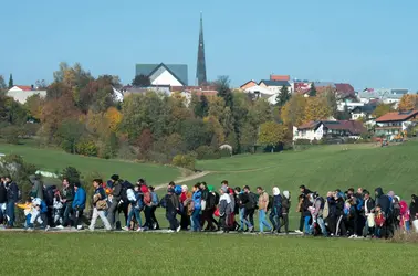 Accueil des migrants en Allemagne, 2015 - crédits : Armin Weigel/ AP/ SIPA