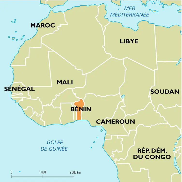 Bénin : carte de situation