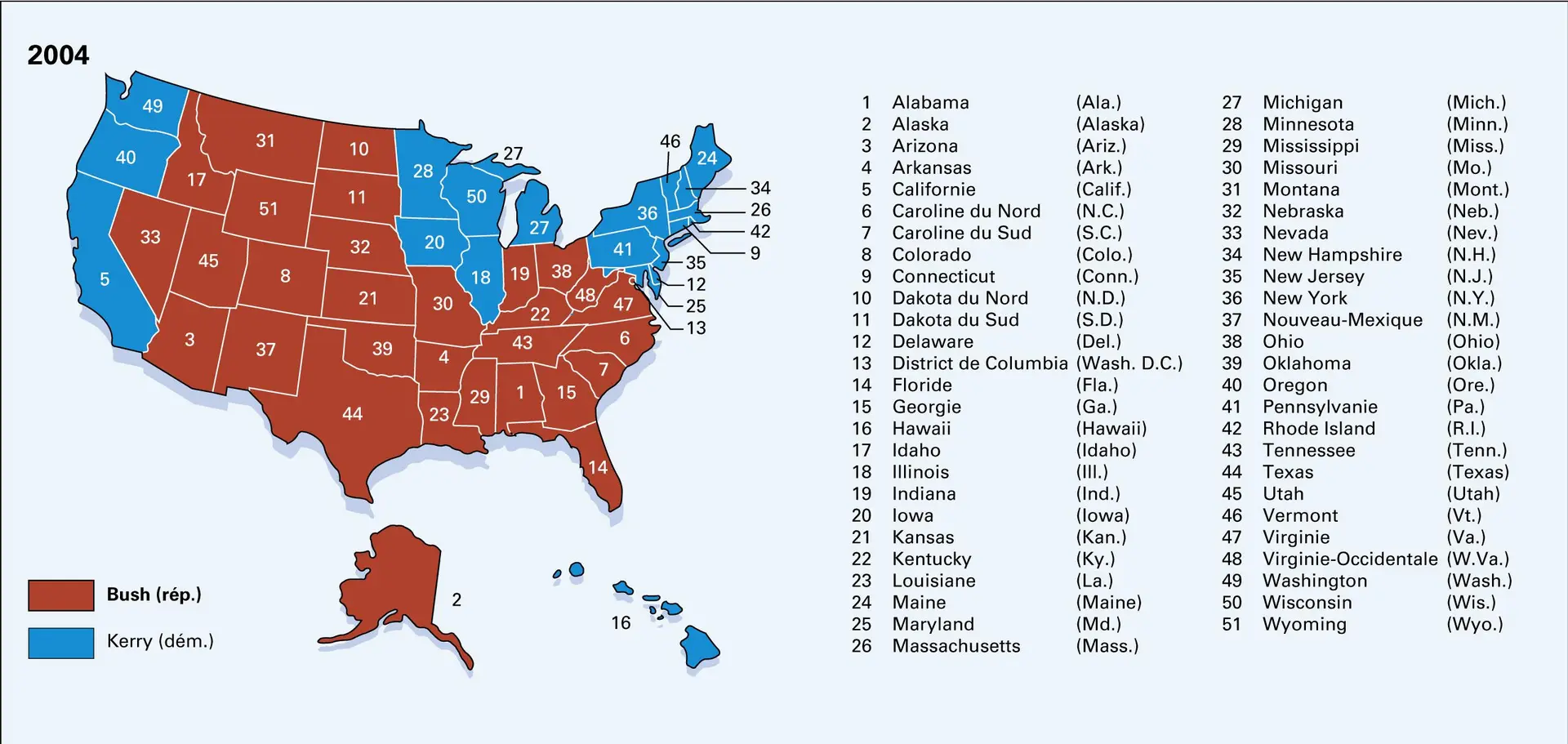 États-Unis : élections présidentielles depuis 1948 - vue 15