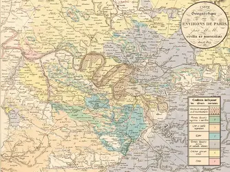 Carte géognostique des environs de Paris - crédits : Coll. Eric Buffetaut