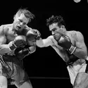 Marcel Cerdan contre Tony Zale - crédits : Keystone/ Hulton Archive/ Getty Images