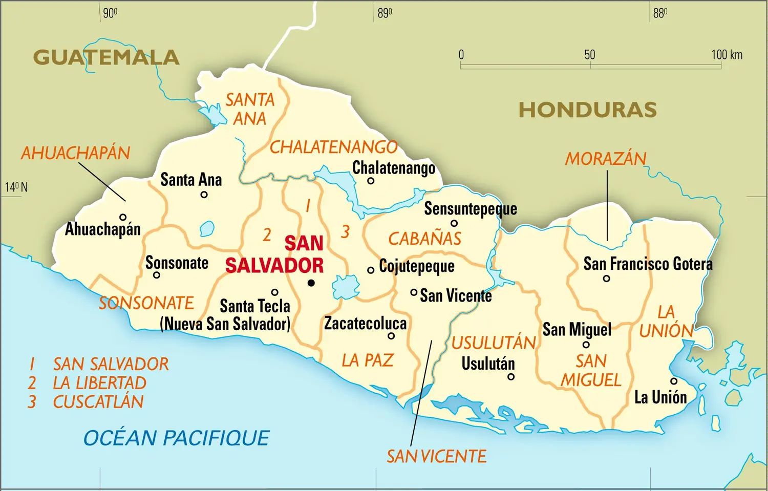 Salvador : carte administrative