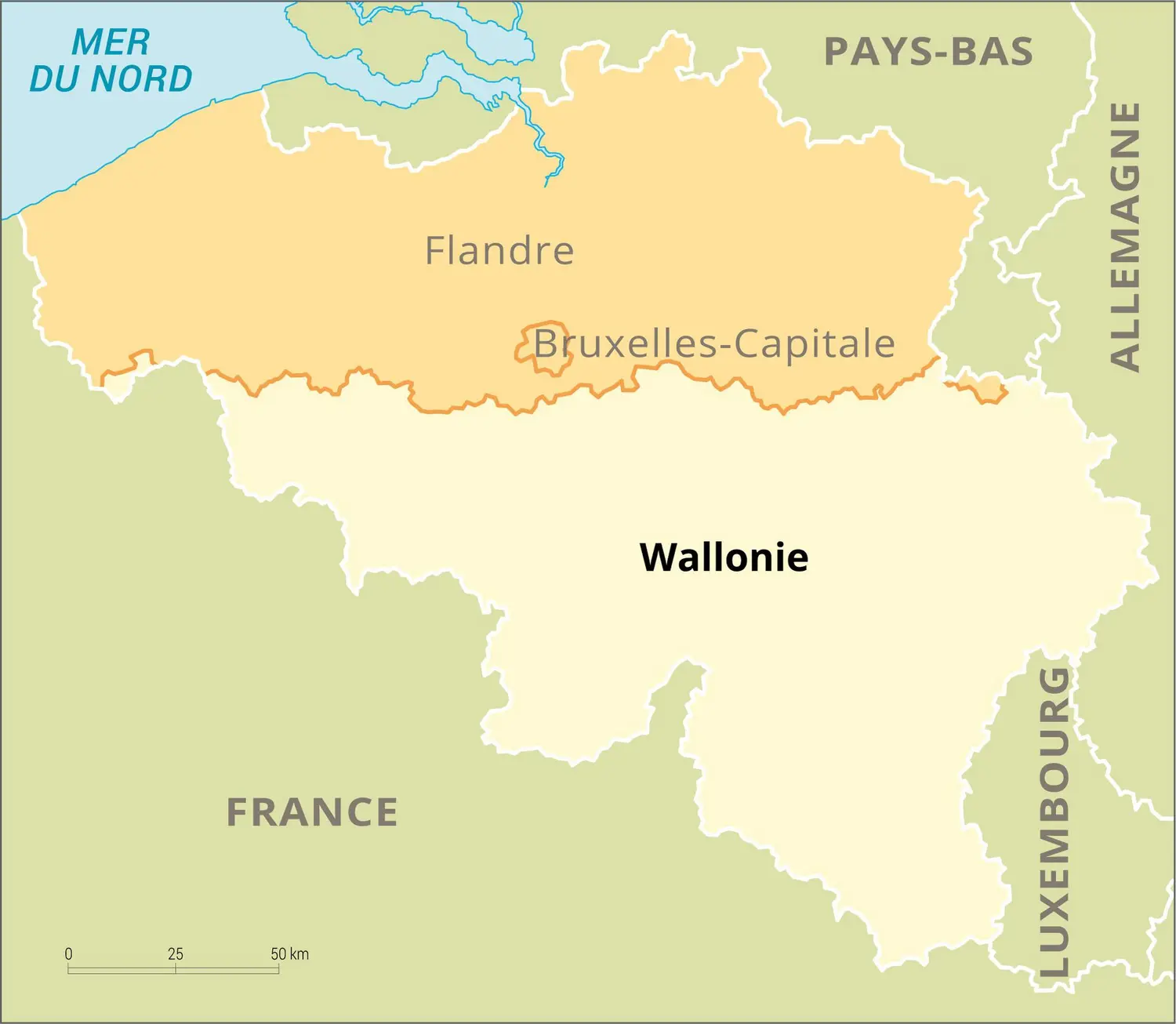 Wallonie : carte de situation