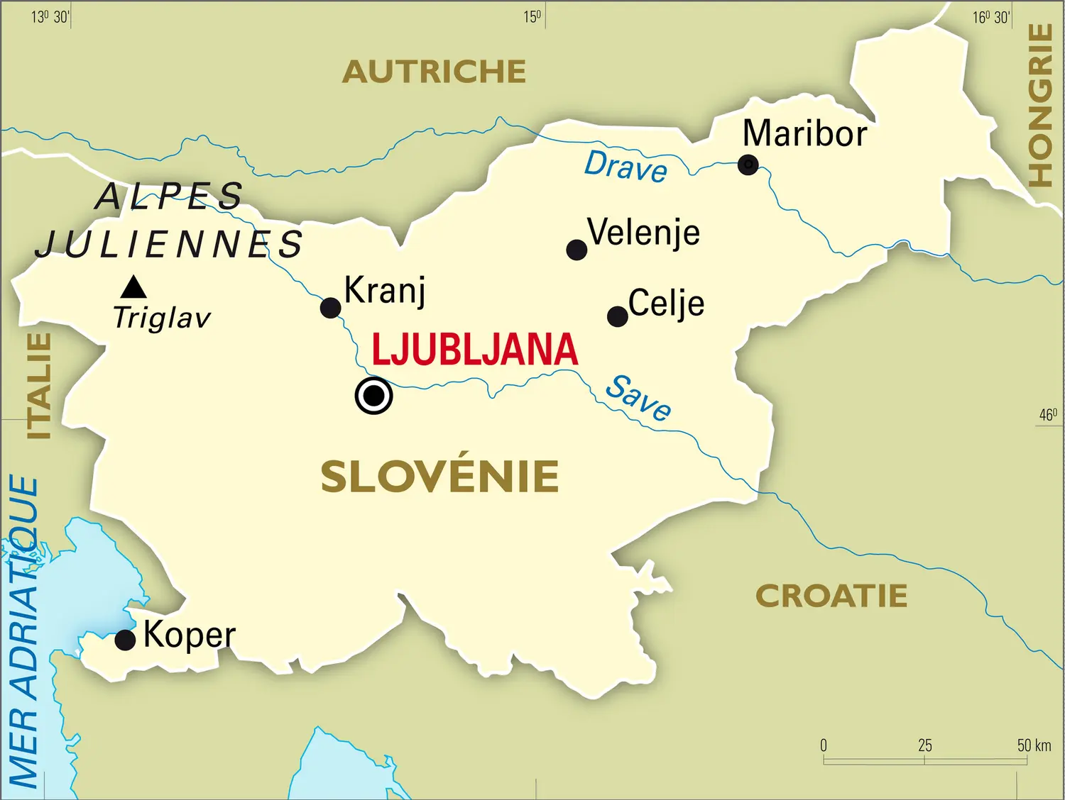 Slovénie : carte générale