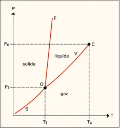 Représentation du diagramme de phase d'un corps pur - crédits : Encyclopædia Universalis France