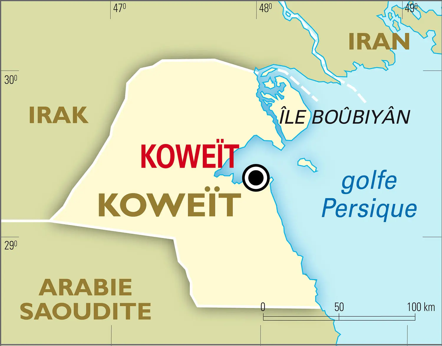 Koweït : carte générale