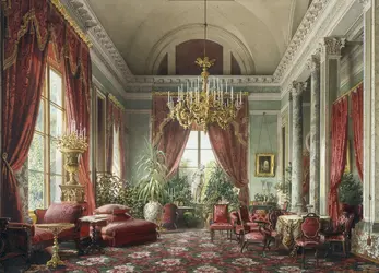 <it>Petit Salon framboise du palais Alexandre</it>, L. Premazzi - crédits : AKG-images
