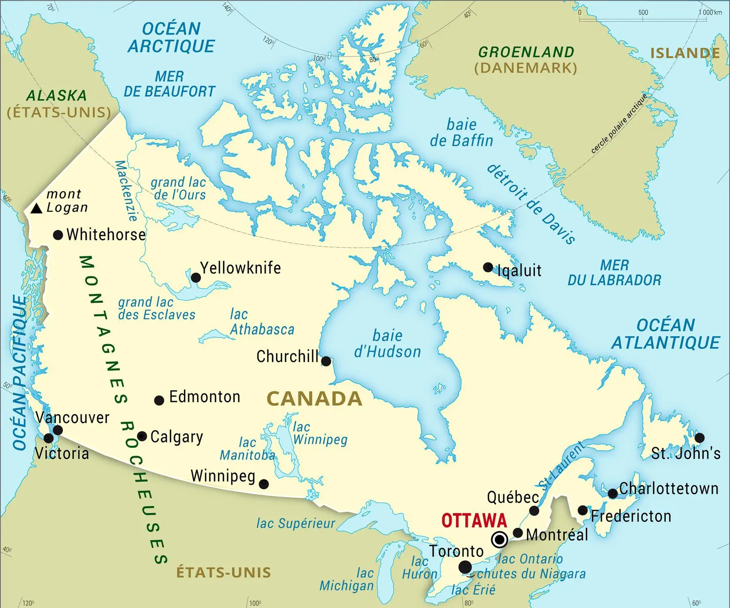 Canada : carte générale