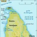 Sri Lanka : carte physique - crédits : Encyclopædia Universalis France