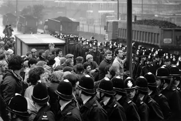 Grève des mineurs en Grande-Bretagne, 1984 - crédits : Colin Davey/ Hulton Archive/ Getty Images
