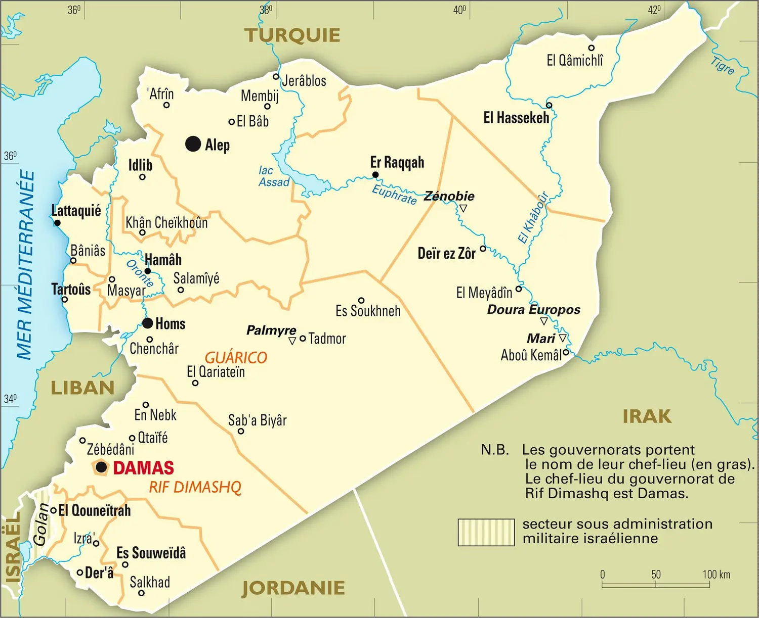 Syrie : carte administrative