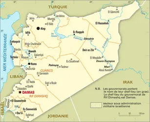 Syrie : carte administrative - crédits : Encyclopædia Universalis France