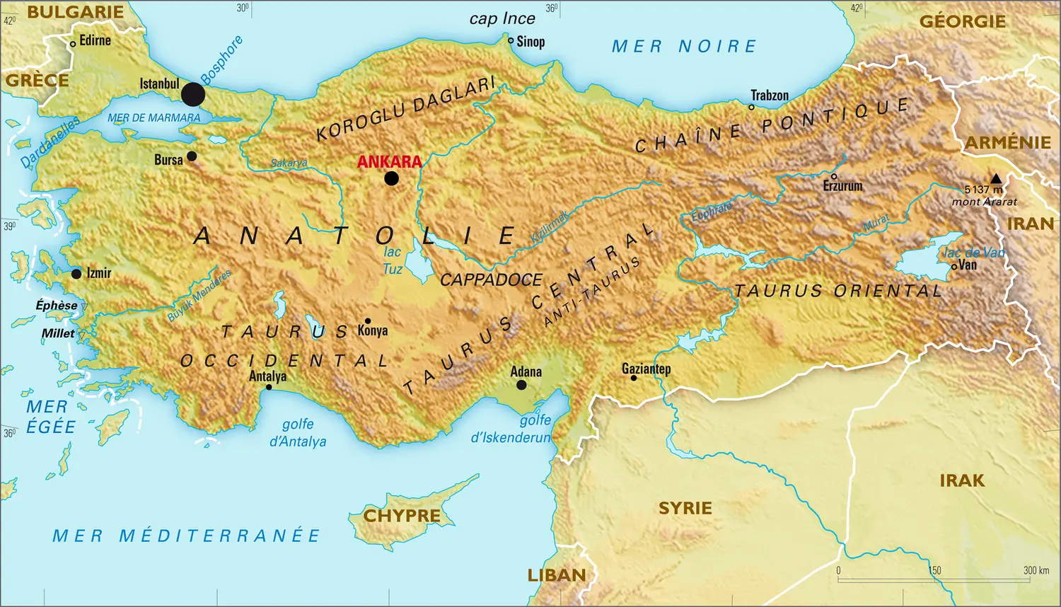 Turquie : carte physique