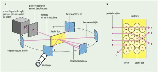 Expérience de Rutherford - crédits : Encyclopædia Universalis France