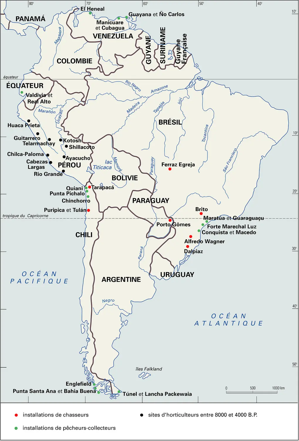 Amérique du Sud : préhistoire à partir de 8000 B.P.