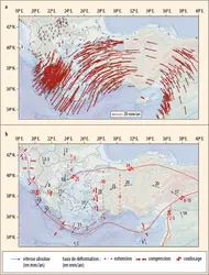 Tectonique des plaques en Méditerranée orientale - crédits : Encyclopædia Universalis France