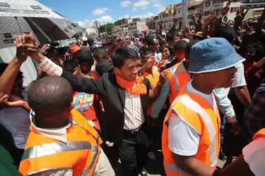 Meeting d'Andry Rajoelina, Madagascar, 2009 - crédits : Richard Bouhet/ AFP