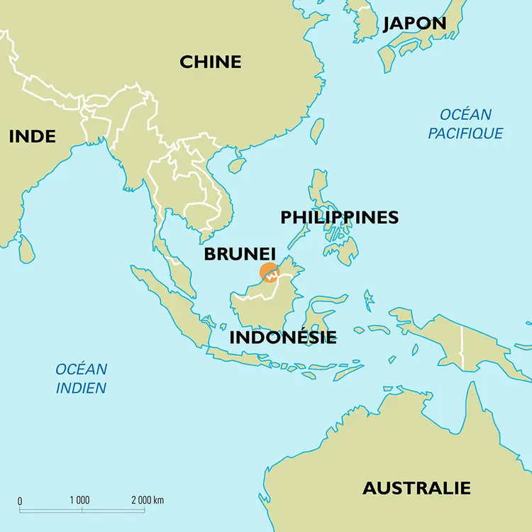 Brunei : carte de situation