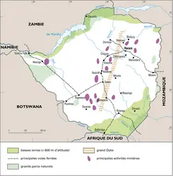 Zimbabwe : territoire et mines - crédits : Encyclopædia Universalis France