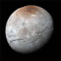 Charon, principal satellite de Pluton - crédits : nh-plutosurface/ NASA