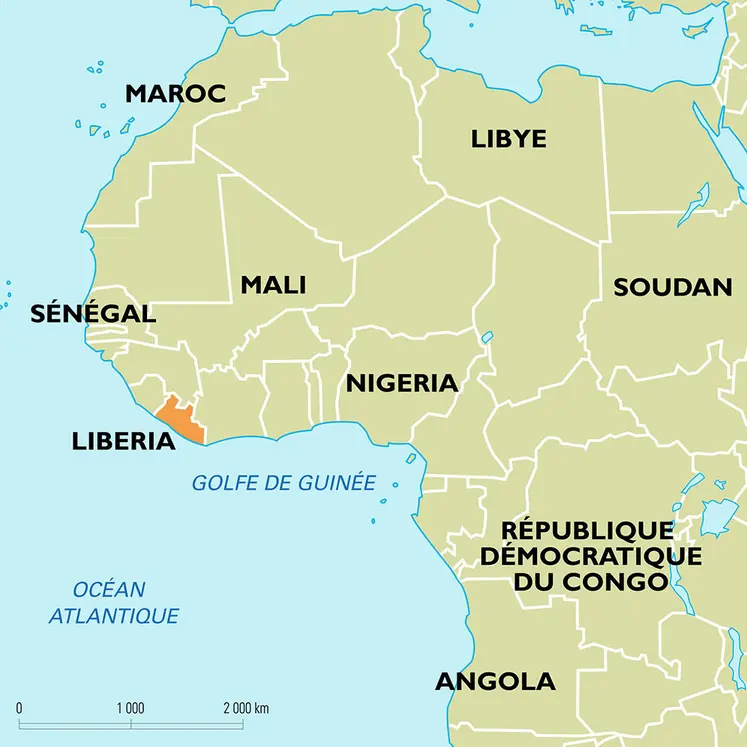 Liberia : carte de situation
