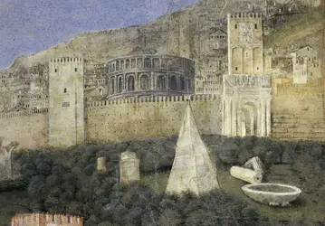 <it>La Chambre des époux</it>, A. Mantegna: vue de Mantoue avec des architectures romaines - crédits : Electa/ AKG-images