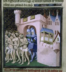 Cathares expulsés de Carcassonne, 1209 - crédits : British Library/ AKG-images