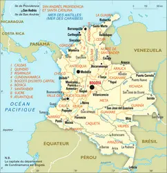 Colombie : carte administrative - crédits : Encyclopædia Universalis France