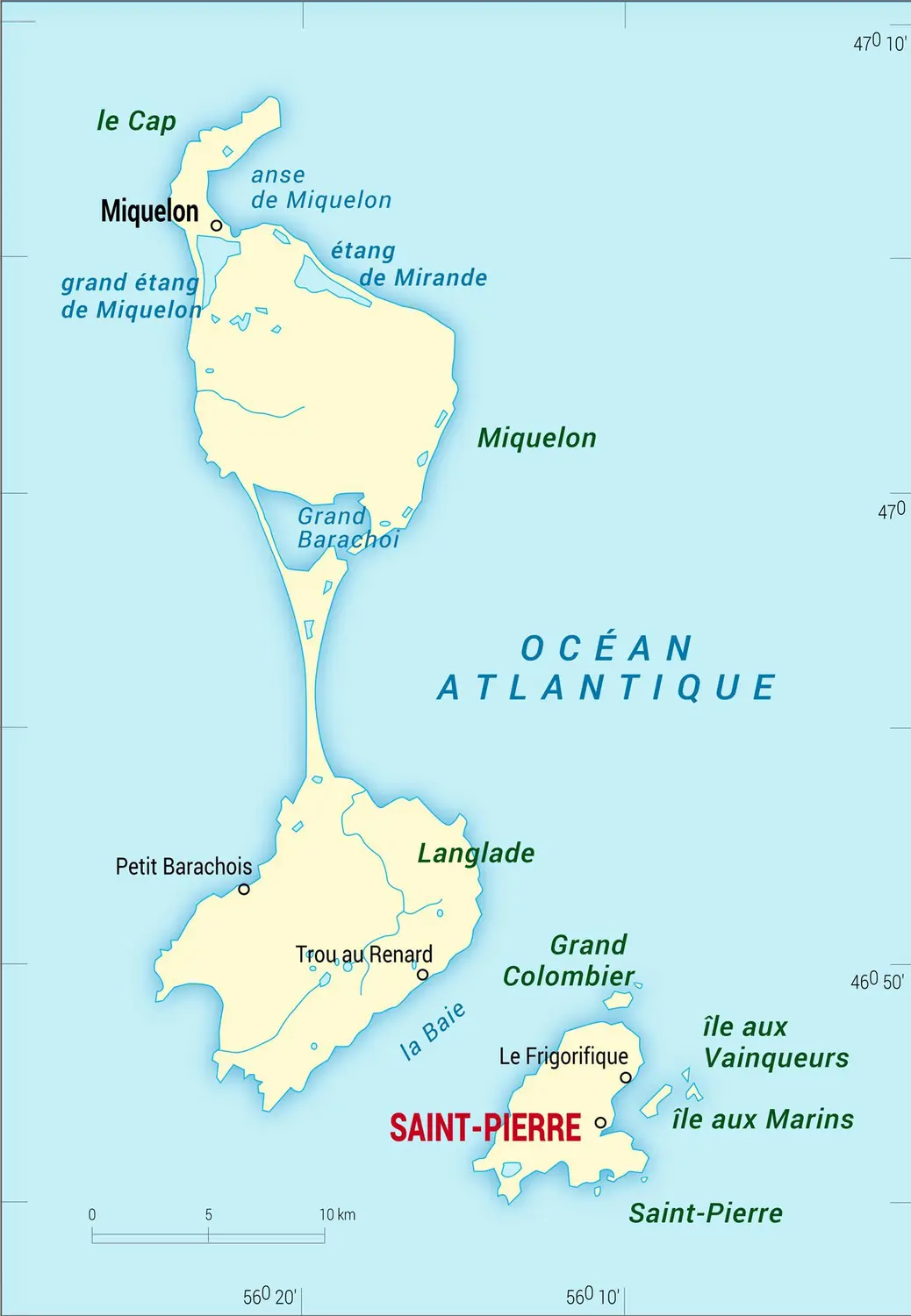 Saint-Pierre-et-Miquelon [France] : carte administrative