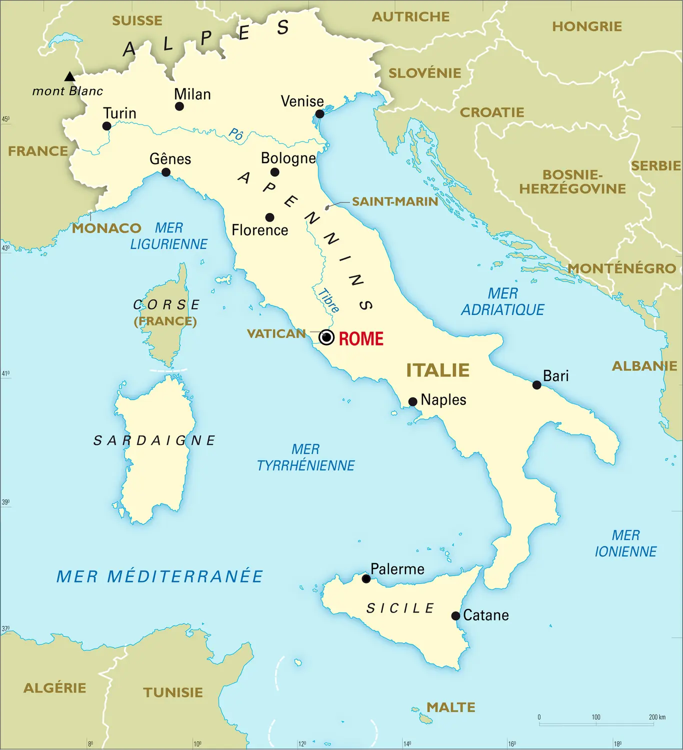 Italie : carte générale