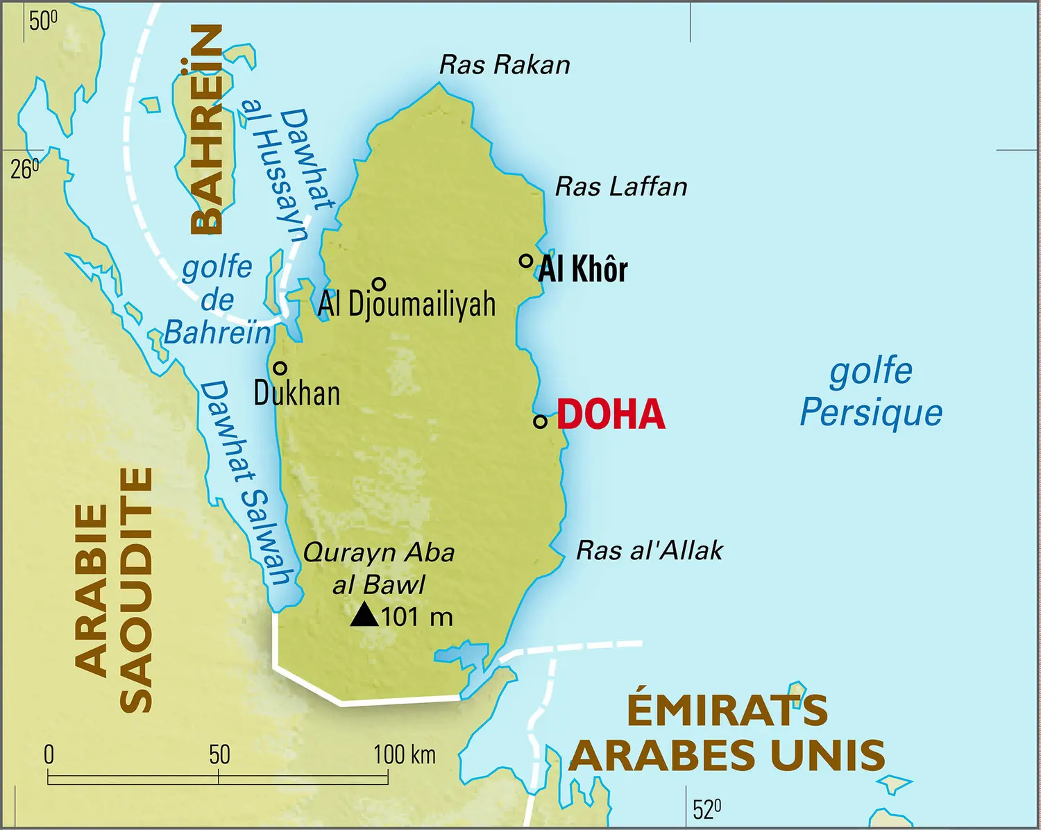 Qatar : carte physique