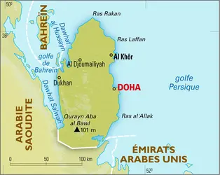 Qatar : carte physique - crédits : Encyclopædia Universalis France