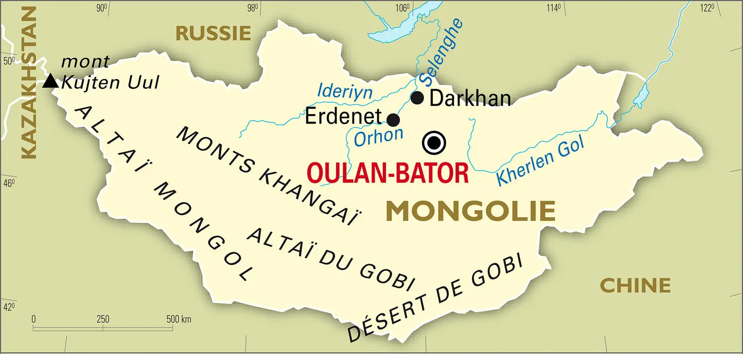 Mongolie : carte générale