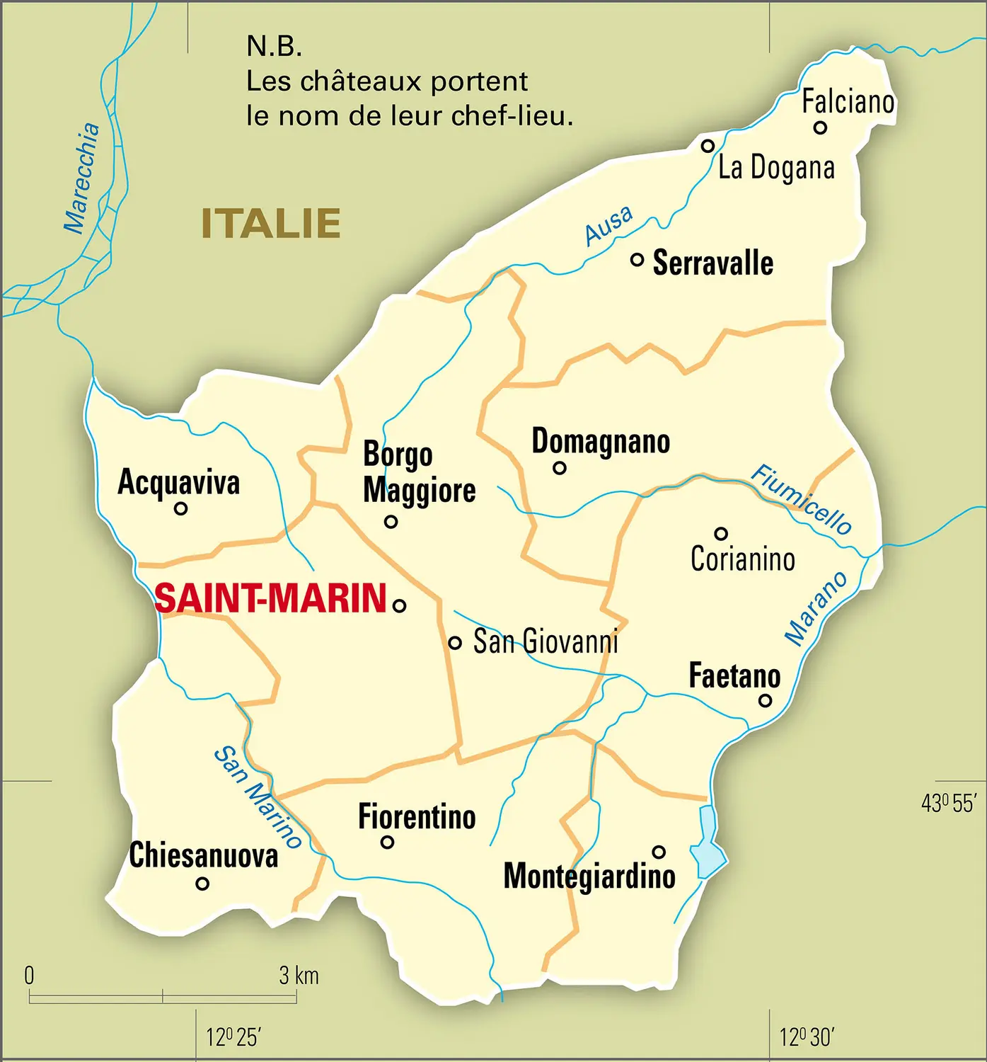 Saint-Marin : carte administrative