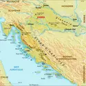 Croatie : carte physique - crédits : Encyclopædia Universalis France