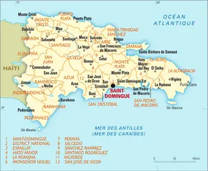 Dominicaine (République) : carte administrative - crédits : Encyclopædia Universalis France