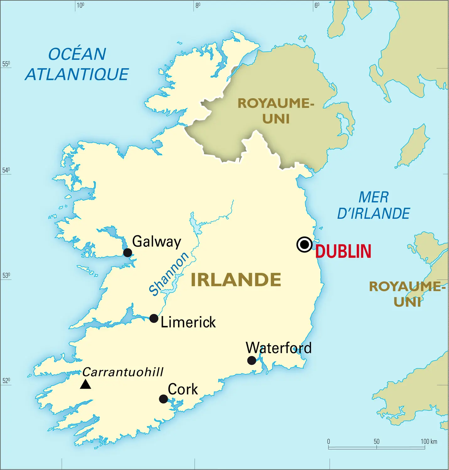 Irlande : carte générale