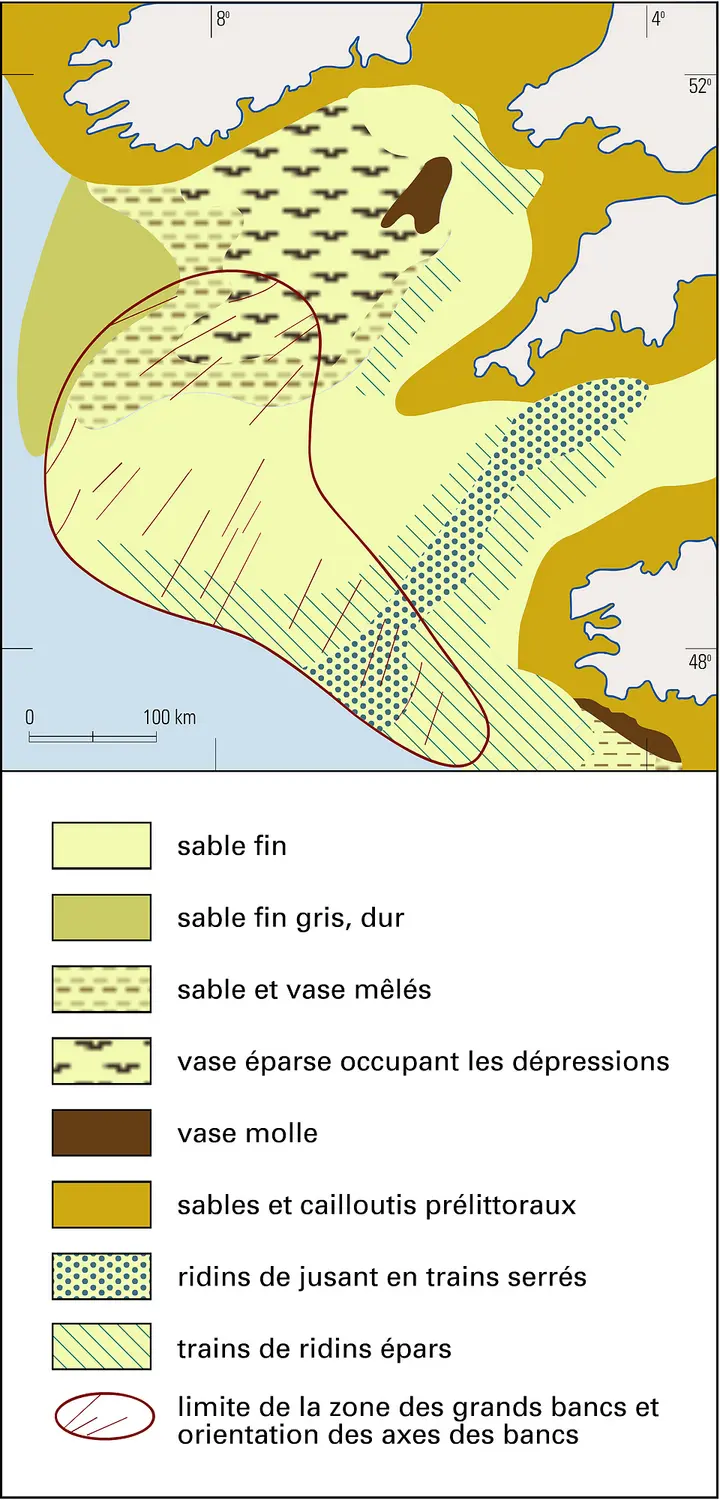 Mer Celtique : répartition des sédiments