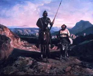 <it>Don Quichotte et Sancho Pança</it>, A. Decamps - crédits :  Bridgeman Images 