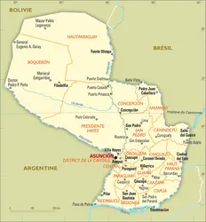 Paraguay : carte administrative - crédits : Encyclopædia Universalis France