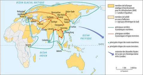 Les Nouvelles Routes de la soie - crédits : Encyclopædia Universalis France