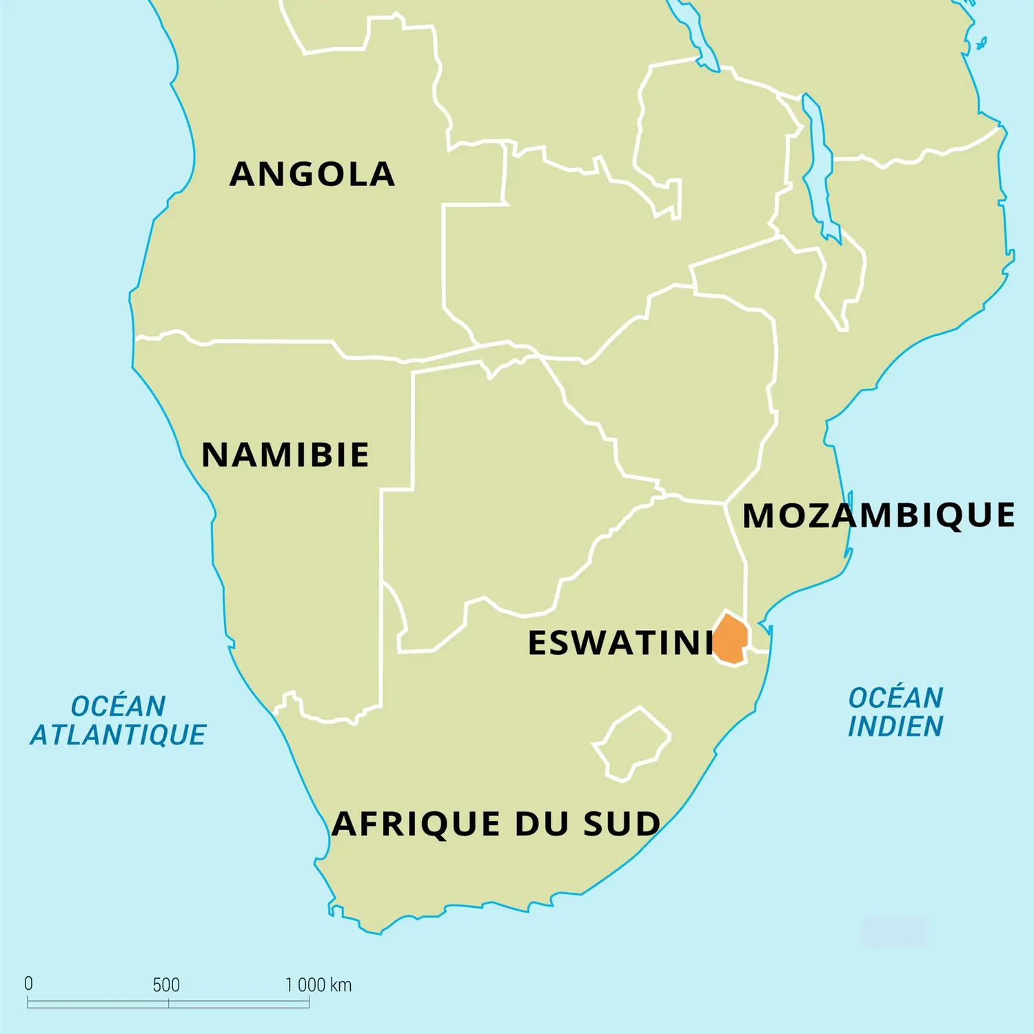 Eswatini : carte de situation