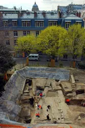 Fouilles de la montagne Sainte-Geneviève de Lutèce, Paris - crédits : L. de Cargouët/ INRAP