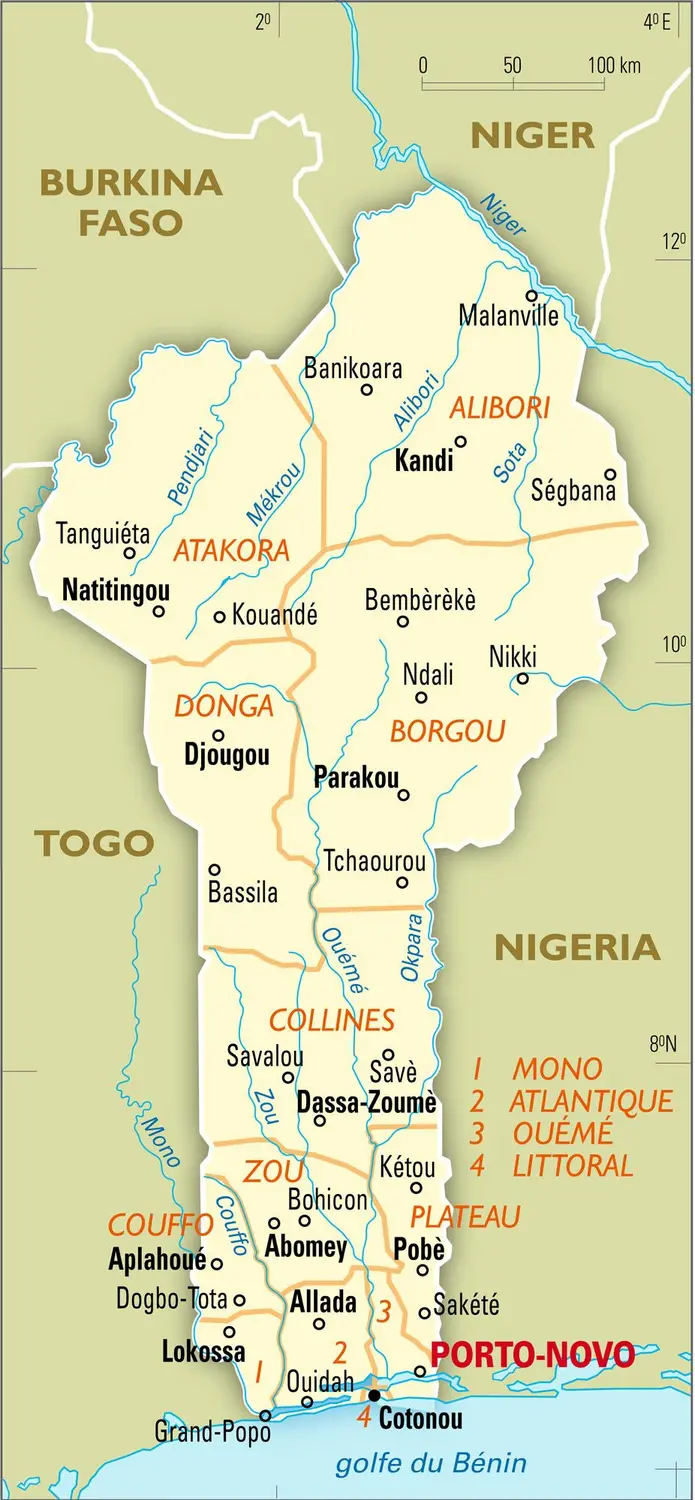Bénin : carte administrative
